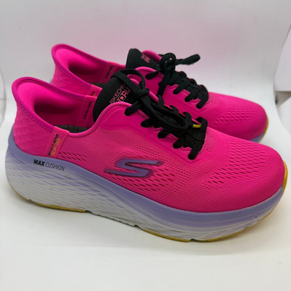 Skechers Go Run Max Cushioning Elite Slip-In Sneaker Women's US 7W Pink 129626W